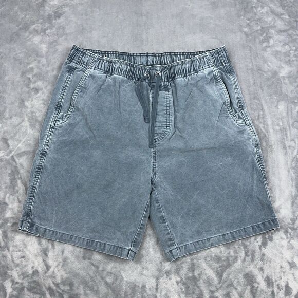 Prana Canyon Camp Shorts Mens Size M Blue Corduroy Pull On Drawstring Outdoor - Picture 1 of 10